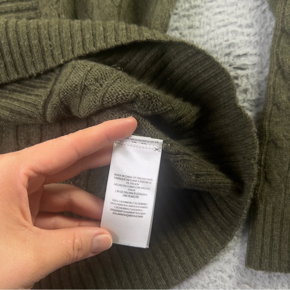 Polo Ralph Lauren Cashmere Sweater Womens Small Green Shawl Collar Pullover - Picture 5 of 8